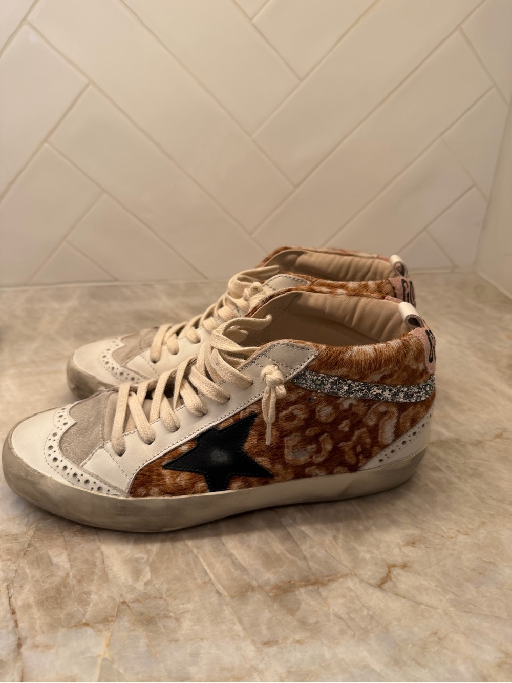 Golden Goose Midstar Classic Leopard Hazelnut Leo / White / Ice 39 - Picture 5 of 10
